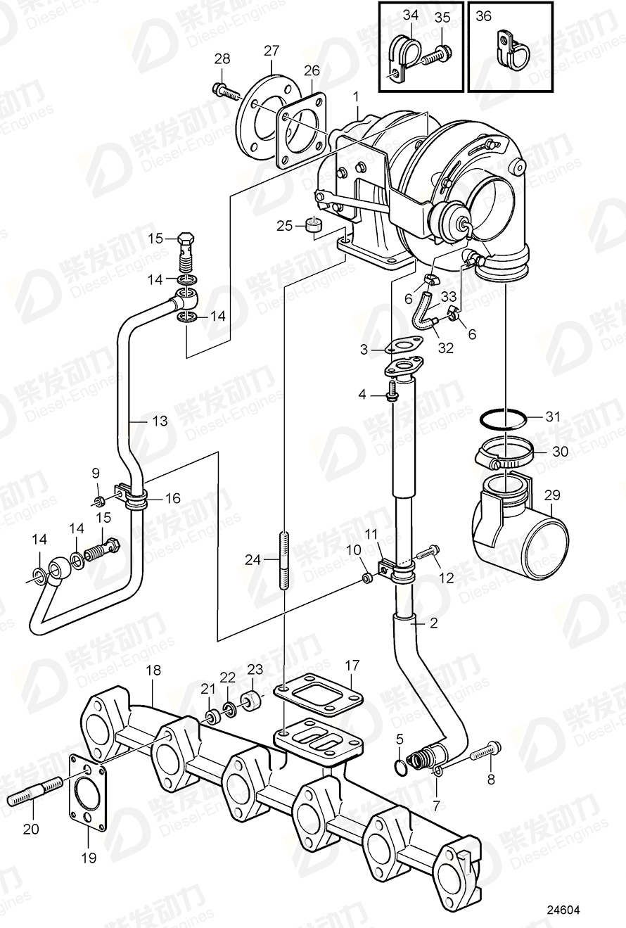 VOLVO Turbocharger 3801261 Drawing